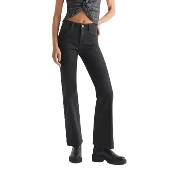 Mango Black Flare Opening Jeans Teen Youth Medium Junior Denim Pants M NWT - Picture 1 of 7